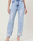 Vibrant M.i.U High Waisted Straight Leg in Vintage Acid Wash