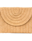 Straw Foldover Convertible Clutch