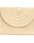 Straw Foldover Convertible Clutch