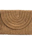 Straw Foldover Convertible Clutch