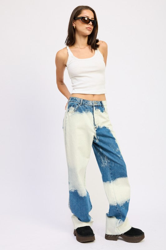 Emory Park High Waisted Tie Dye Jeans