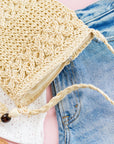 Woven Straw Tassel Accent Crossbody Bag - My Pampered Life Seattle