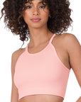 Zenana Ribbed Seamless Cami Top in Coral Pink - Online Only