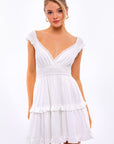 Le Lis Cap Sleeve Ruffle Mini Dress - Online Only