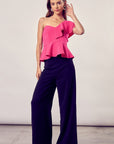 Do + Be Collection One Shoulder Ruffle Peplum Top