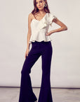 Do + Be Collection One Shoulder Ruffle Peplum Top