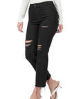 Zenana Distressed Cropped Denim - My Pampered Life Seattle