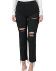 Zenana Distressed Cropped Denim - My Pampered Life Seattle