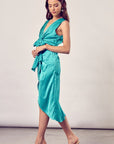 Do + Be Collection Front Slit Wrap Dress