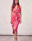 Do + Be Collection Front Slit Wrap Dress