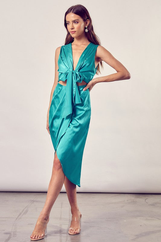 Do + Be Collection Front Slit Wrap Dress