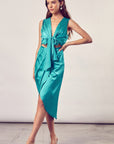 Do + Be Collection Front Slit Wrap Dress