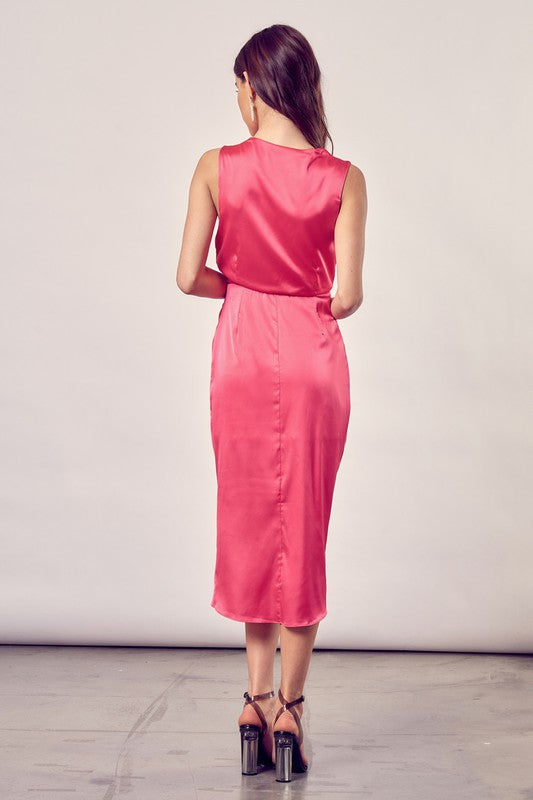 Do + Be Collection Front Slit Wrap Dress