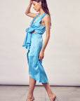 Do + Be Collection Front Slit Wrap Dress