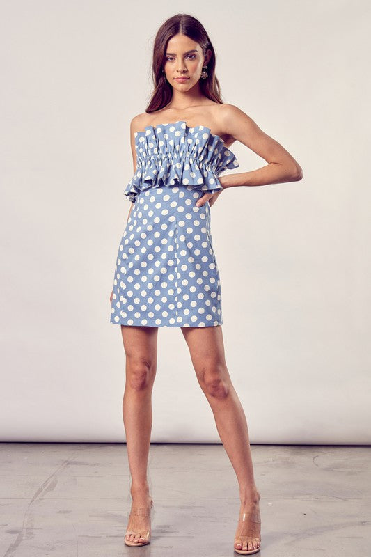 Do + Be Collection Ruffle Polka Dot Dress