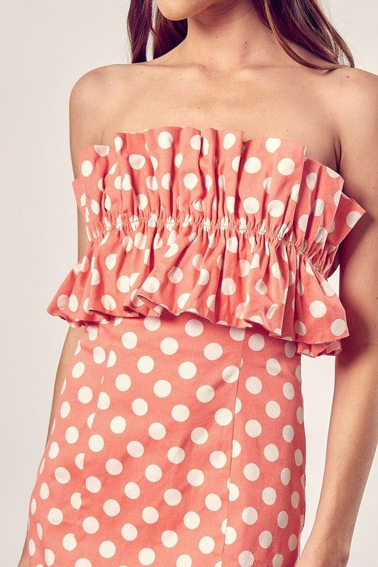 Do + Be Collection Ruffle Polka Dot Dress