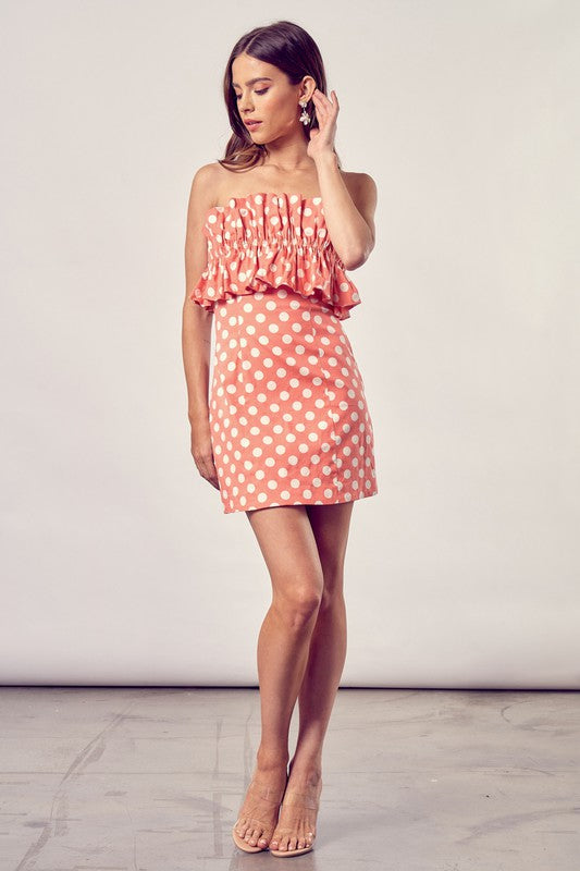 Do + Be Collection Ruffle Polka Dot Dress