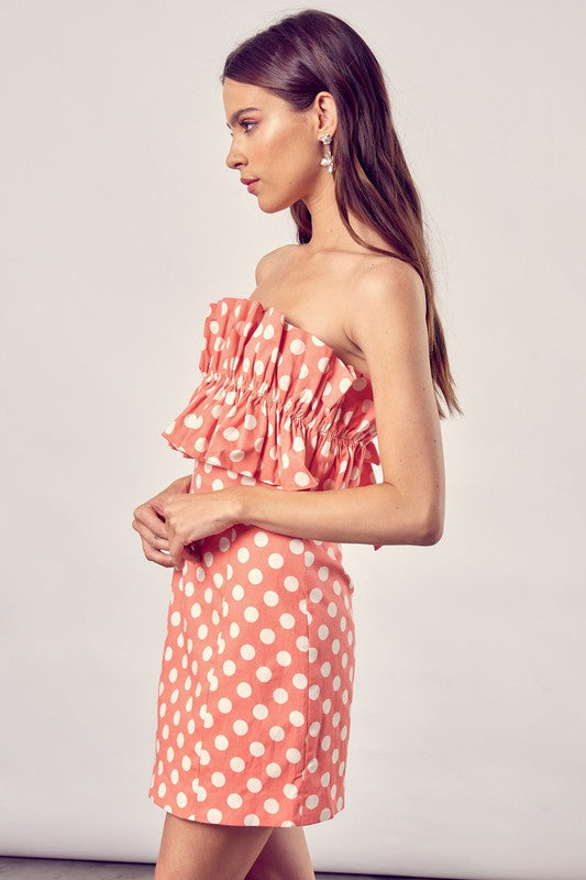 Do + Be Collection Ruffle Polka Dot Dress