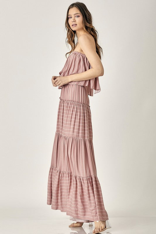 Mustard Seed Pin Stripe Tube Maxi - Online Only