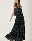 Mustard Seed Pin Stripe Tube Top Maxi Dress - Online Only