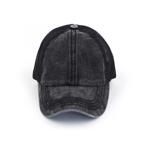 CC Washed Denim Criss Cross Cap