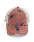 CC Leaf Motif Jacquard Denim Pony Cap