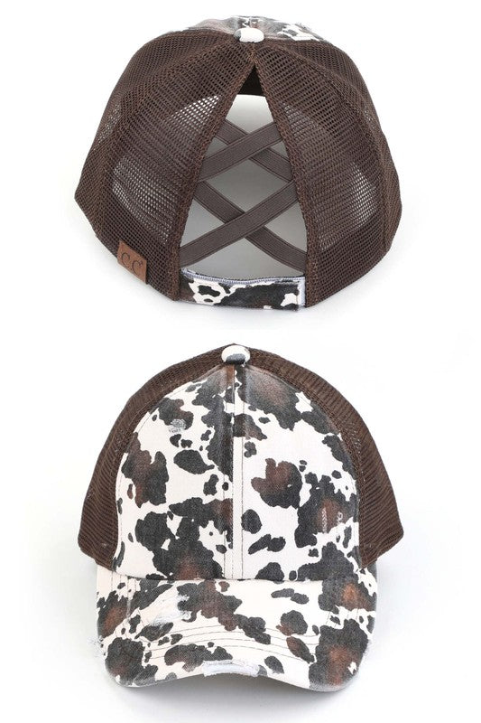 CC Cow Print Pony Cap