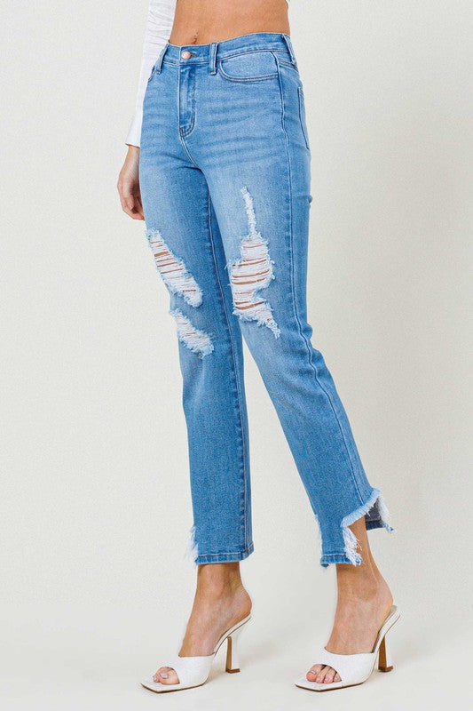 Mid Rise Straight Leg Jean - Online Only