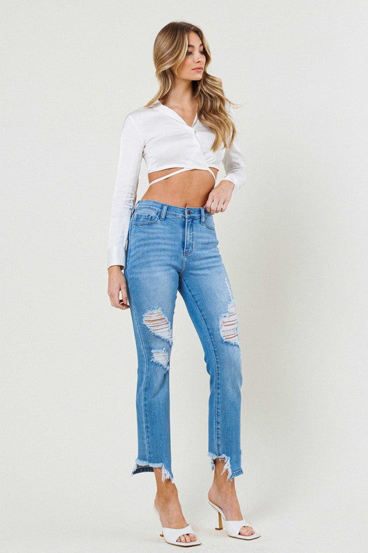 Mid Rise Straight Leg Jean - Online Only