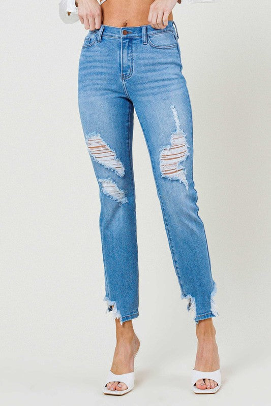 Mid Rise Straight Leg Jean - Online Only