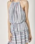 Mustard Seed Keyhole Neck Stripe Printed Dress - Online Only