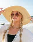 Scallop Edge Bow Accent Sunhat