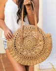 Straw Circle Tote