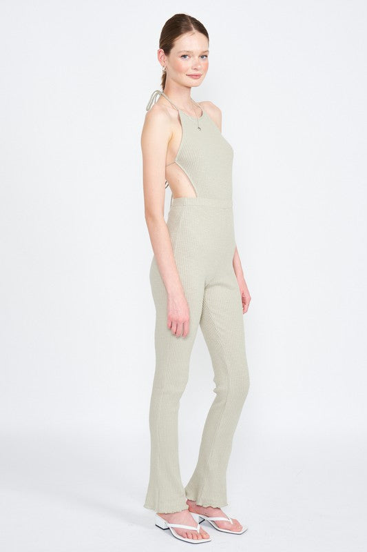 Emory Park Halter Jumpsuit with Open Back - Online Only