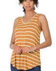 Zenana Striped V-Neck Tank - My Pampered Life Seattle