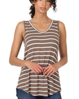 Zenana Striped V-Neck Tank - My Pampered Life Seattle