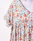 Plus V-Neck Floral Baby Doll Dress