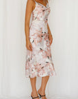 One and Only Collective Inc Floral Print Satin Midi Dress