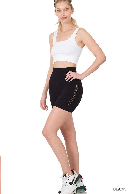 Zenana Seamless High Waisted Shorts - Online Only