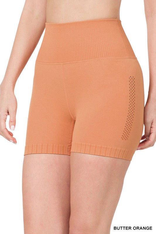 Zenana Seamless High Waisted Shorts - Online Only