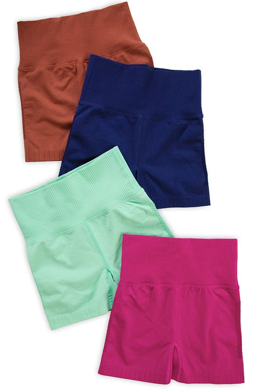 Zenana Seamless High Waisted Shorts - Online Only