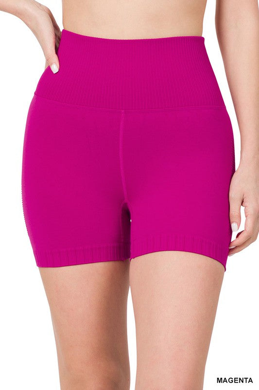 Zenana Seamless High Waisted Shorts - Online Only