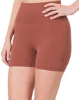 Zenana Seamless High Waisted Shorts - Online Only