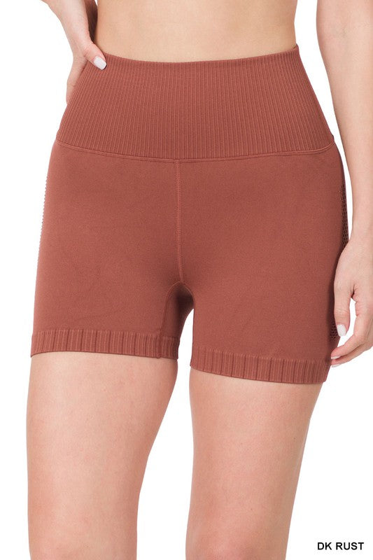 Zenana Seamless High Waisted Shorts - Online Only