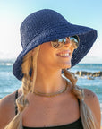 Bow Accent Woven Straw Bucket Sun Hat