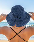 Bow Accent Woven Straw Bucket Sun Hat