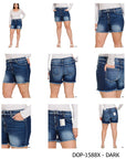 Zenana Plus Mid Rise Raw Hem Denim Shorts - My Pampered Life Seattle