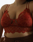 XL Padded Crochet Lace Longline Bralette