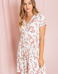 Surplice Ditsy Floral Midi Dress