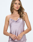 Renee C Made in USA Silky Satin Tank Top